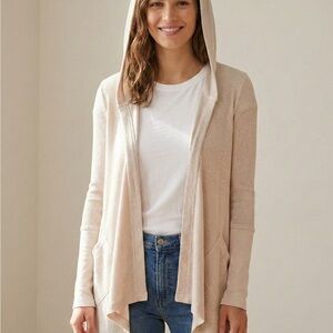 Splendid Beige Hooded Cardigan